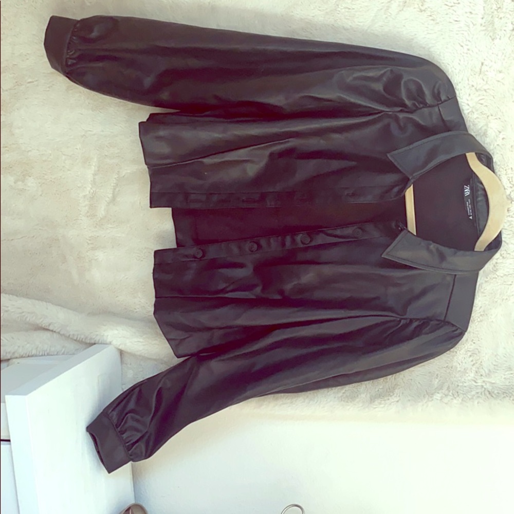 Black leather jacket